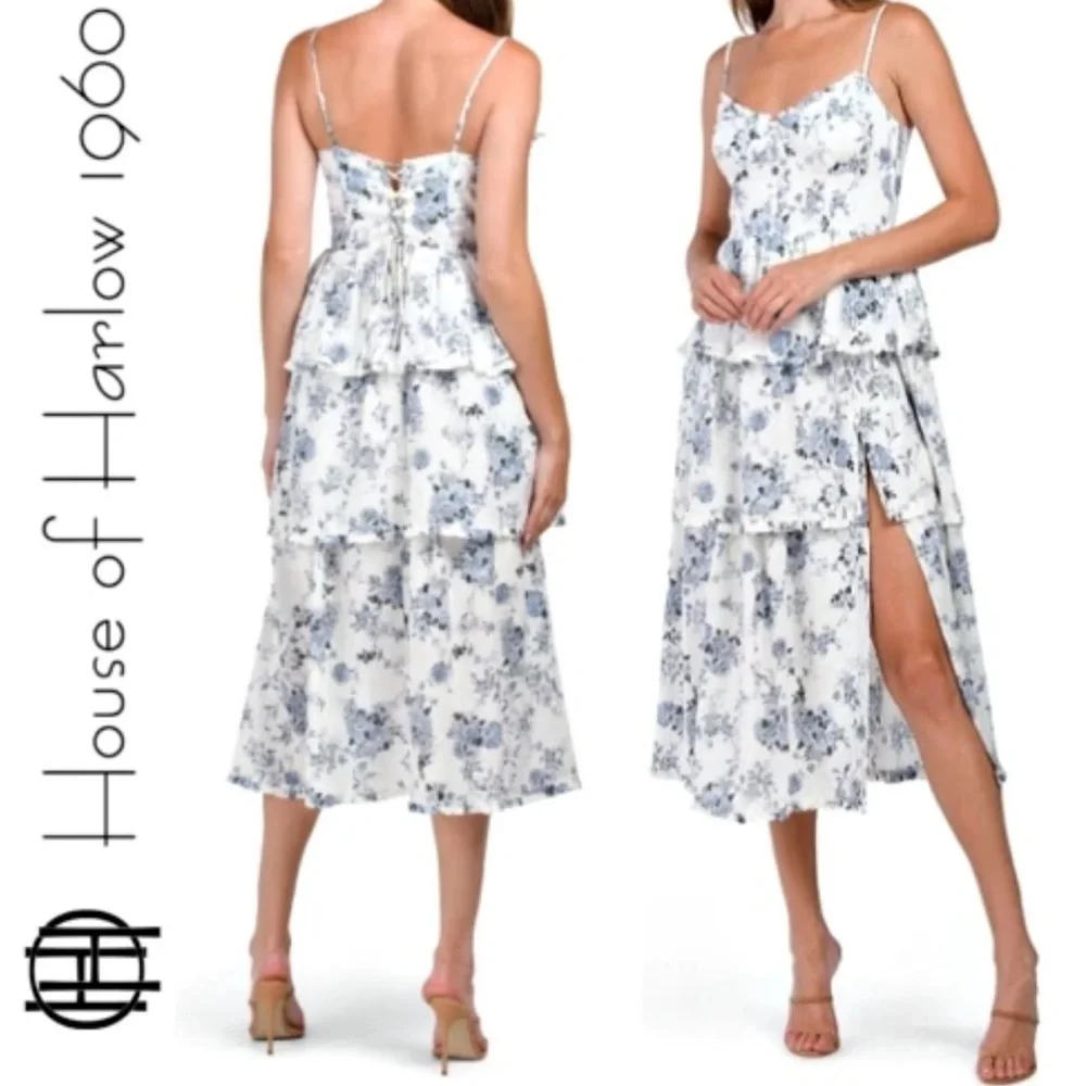 house of harlow blue and white dress House of Harlow Gingham Dress